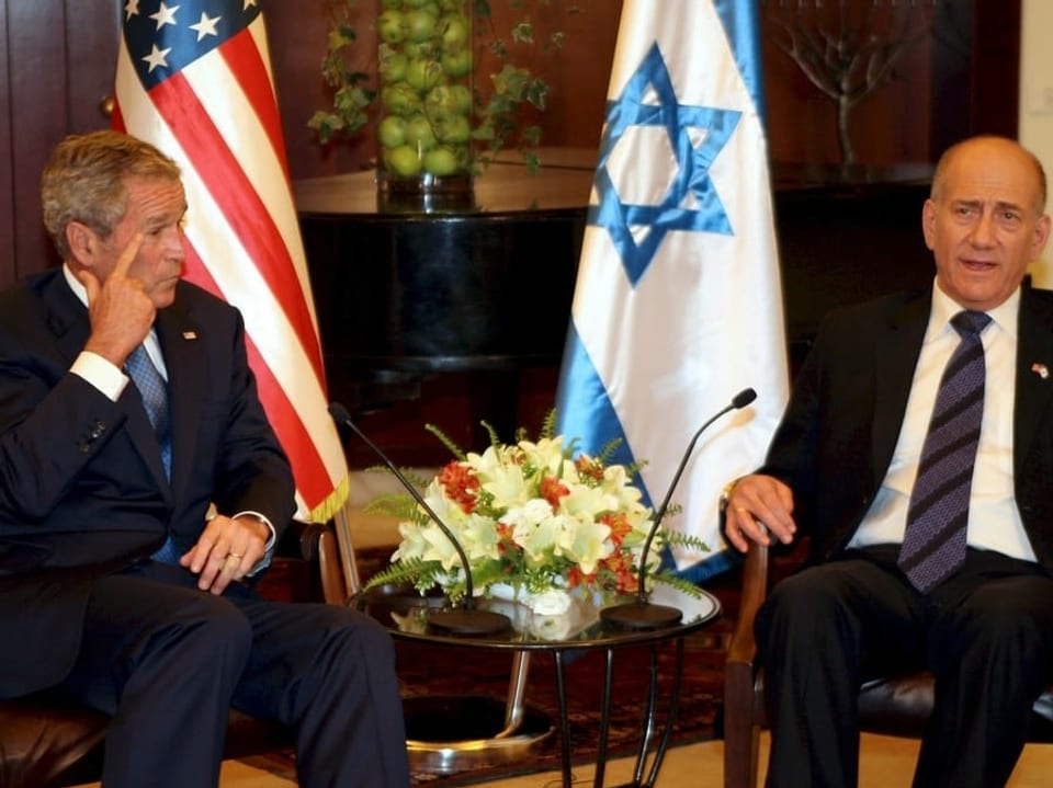 Bush mit israelischem Präsident