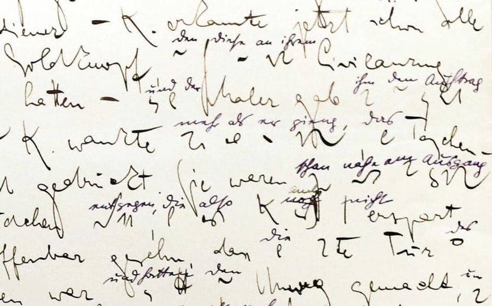 Eine Kopie von Franz Kafkas Handschrift.