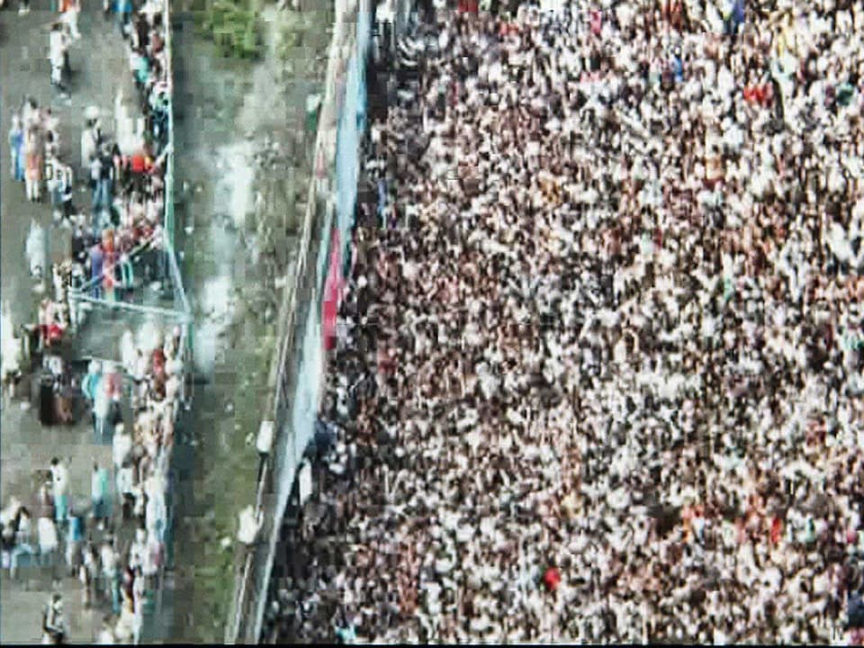 Luftaufnahme von Menschenmenge