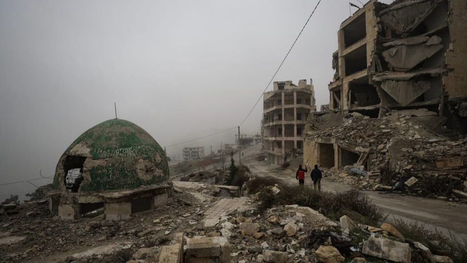 Zerbombte Stadt in der Provinz Idlib (Januar 2023)