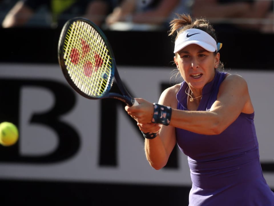 Die Schweizer Tennisspielerin Belinda Bencic am WTA-Turnier in Rom in Action.