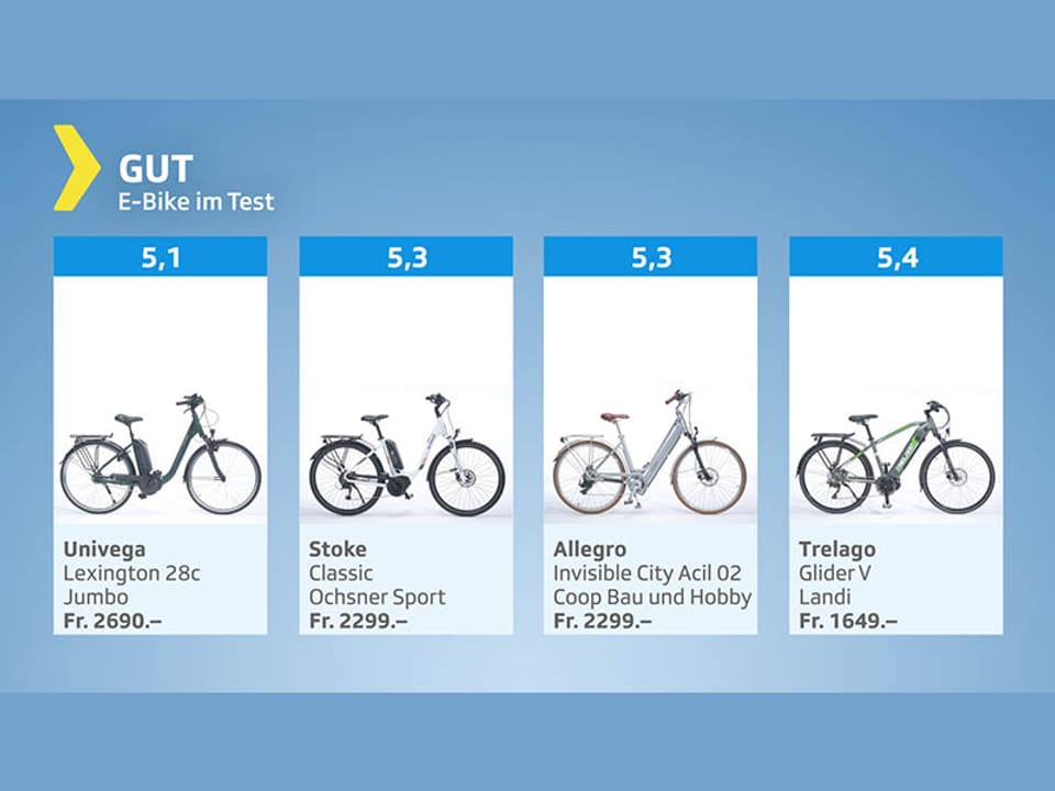 Testgarfik Ebikes - Gesamturteil gut