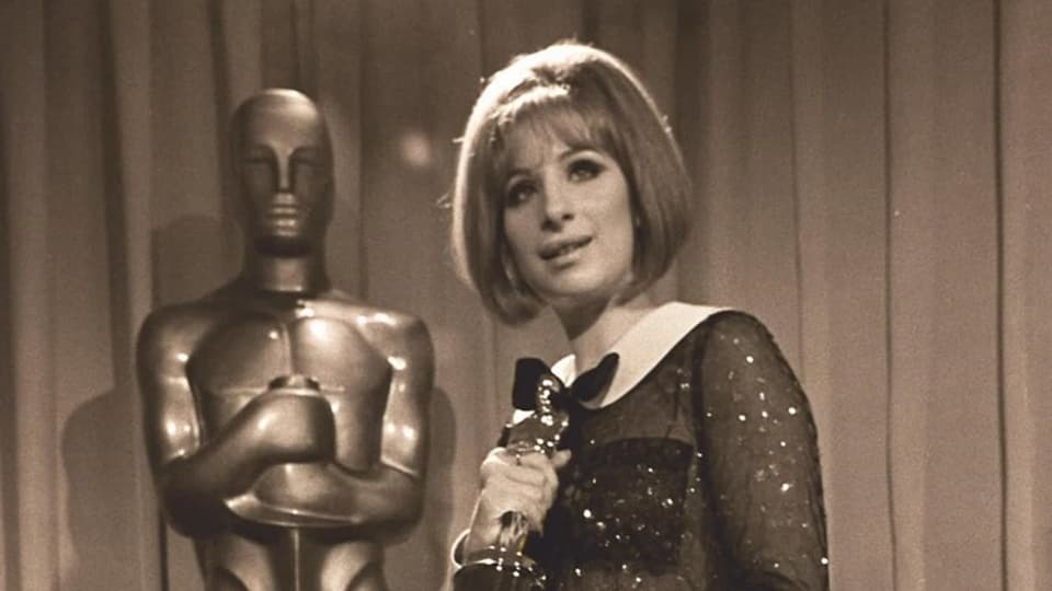Die junge Barbra Streisand, 1969 mit dem Oscar als beste Hauptdarstellerin.