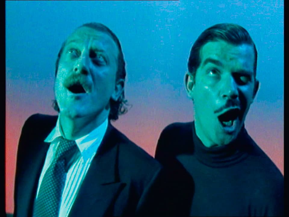 Bild aus dem Musik-Clip «Oh Yeah!» von Dieter Meier (links) und Boris Blank (rechts) der Musikformation «Yello».