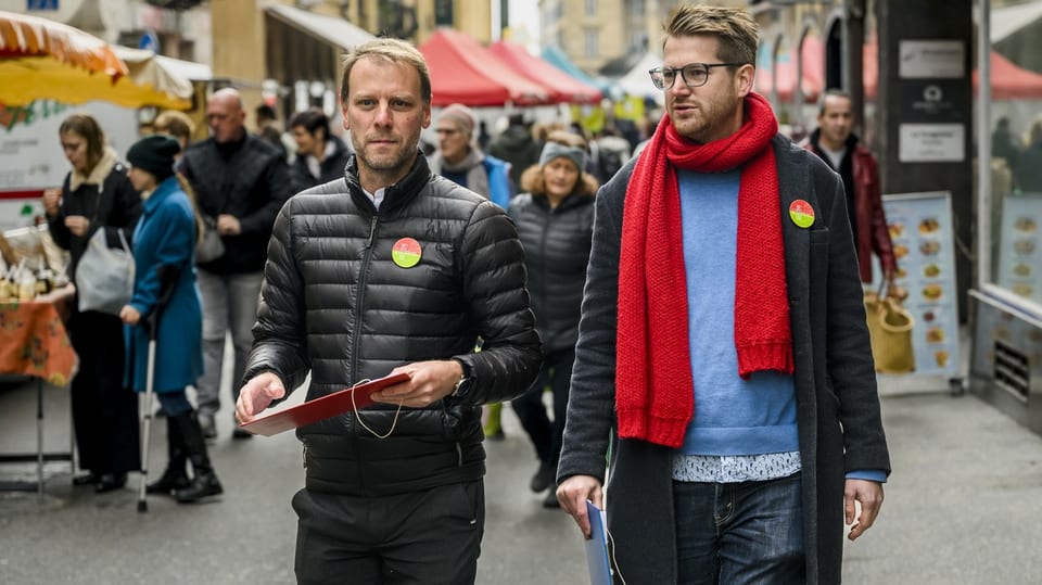 Grünen-Nationalrat Fabien Fivaz (links) und SP-Nationalrat Baptiste Hurni