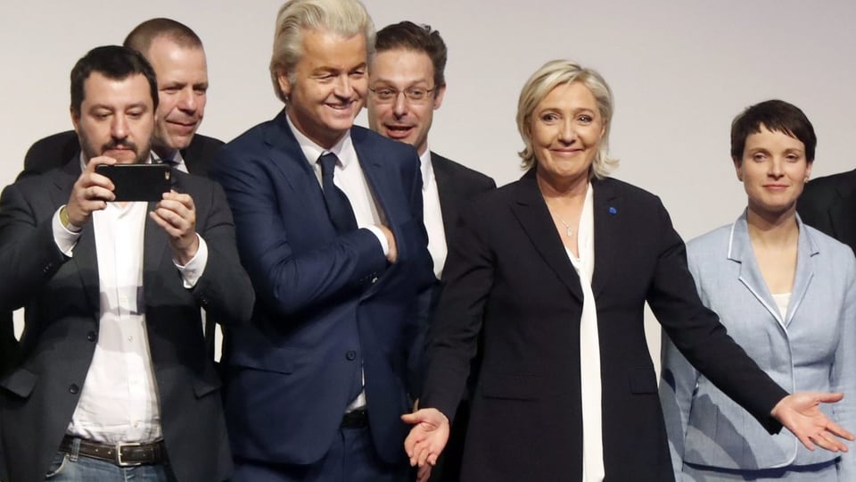 Matteo Salvini, Geert Wilders, Marine Le Pen, Frauke Petry.