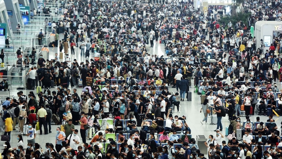 Die chinesischen Bahnen erwarten in den kommenden zehn Tagen 108 Millionen Reisende.