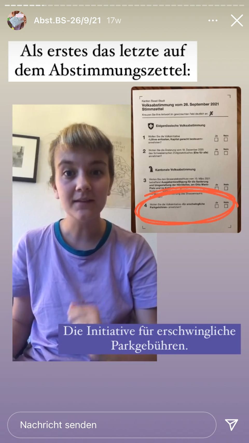 junge Frau gibt auf Instagram Einblicke in ihr tägliches politisches Leben