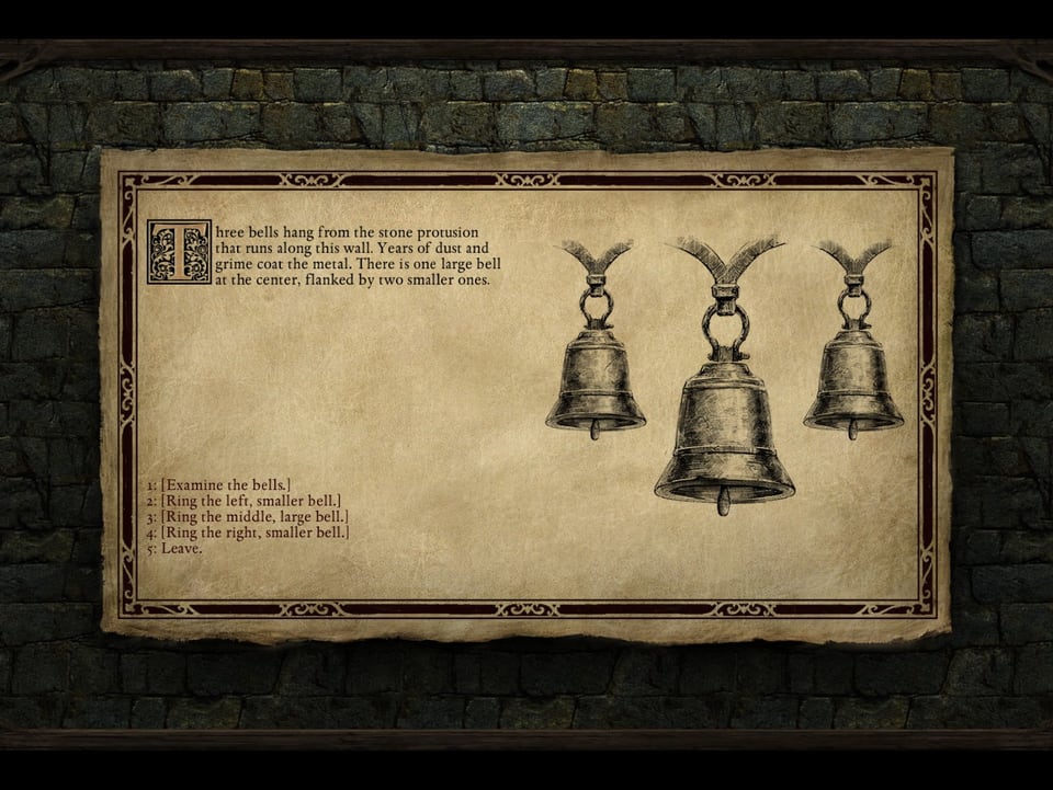 Ein Rätsel: Drei Glocken müssen in der richtigen Reihenfolge geschlagen werden.