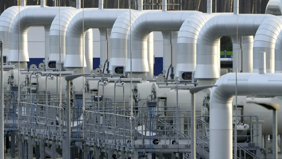 Rohre der Nord Stream 2-Gaspipeline im norddeutschen Lubmin.