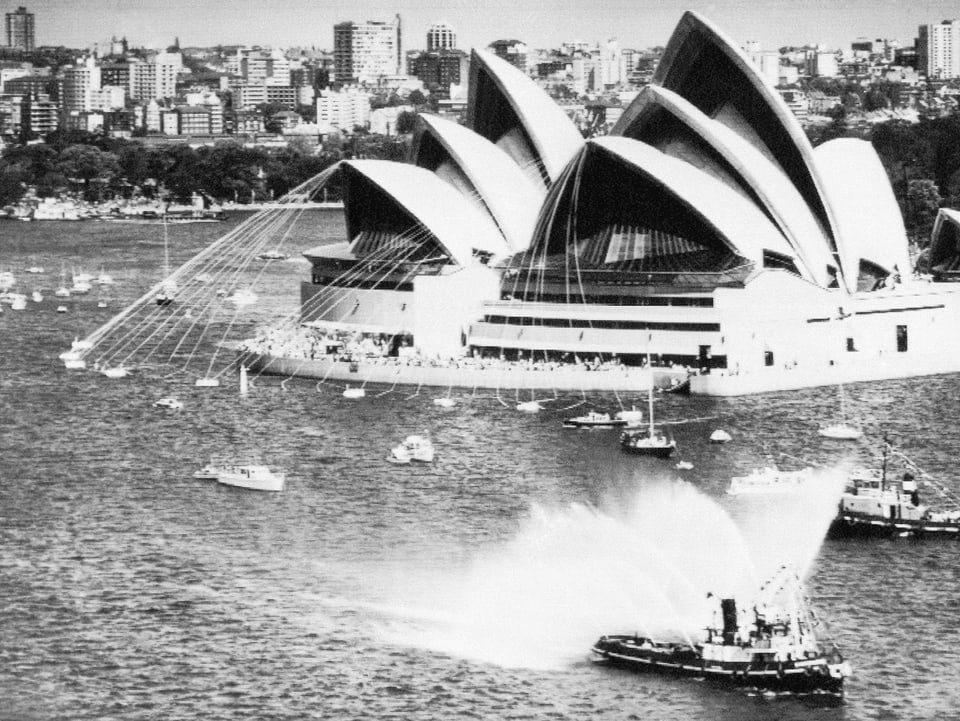 Das Sydney Opera House wird 20. Oktober 1973 eröffnet – eine Aufnahme ein Monat vor Eröffnung.