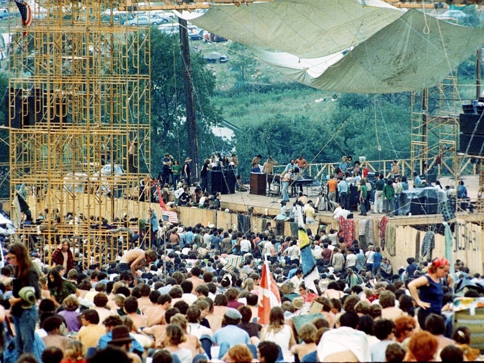 Die Bühne am Woodstock-Festival