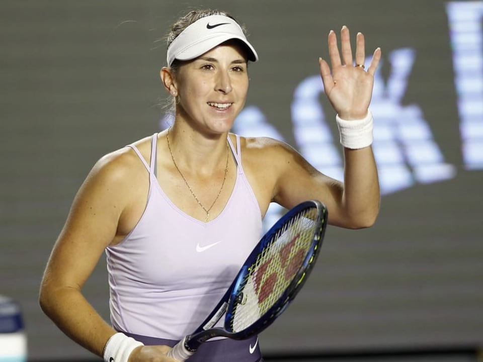 Nahm erfolgreich Revanche an Leylah Fernandez Belinda Bencic jubelt