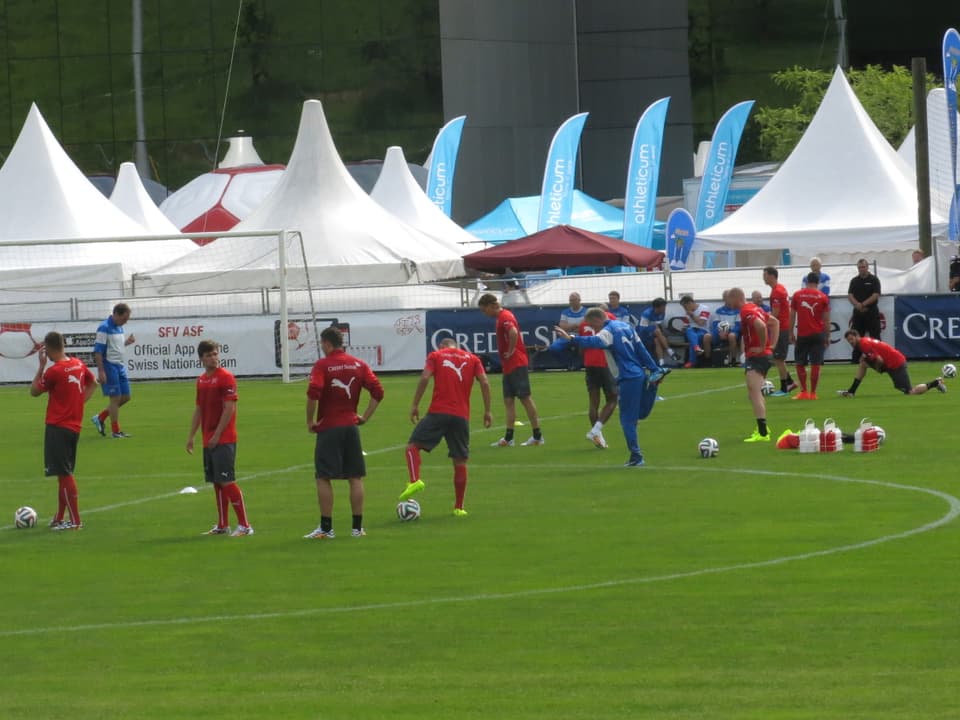 Die Nationalmannschaft am trainieren in Weggis.