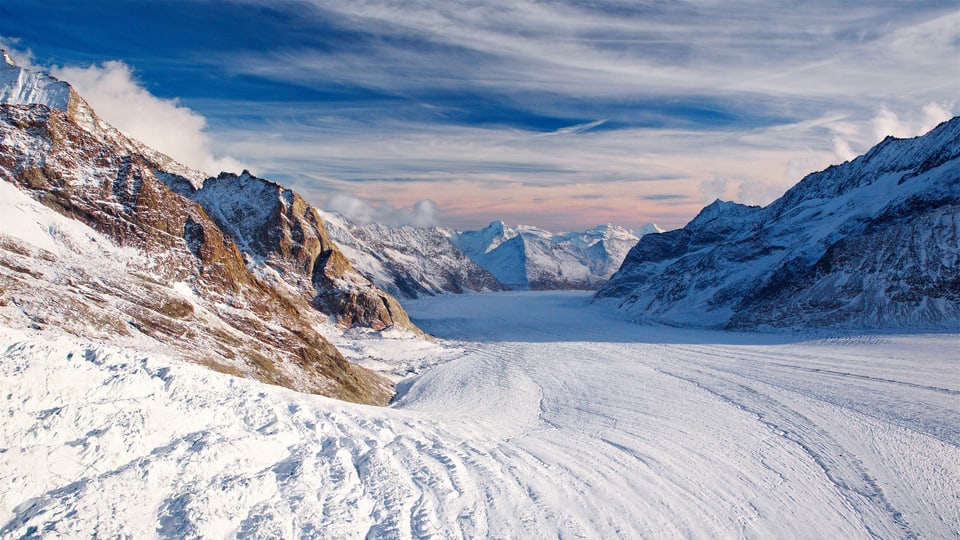 Der Ort des Zusammenfliessens mehrerer Schweizer Gletscher: Konkordiaplatz im Weltnaturerbe Jungfrau-Aletsch.