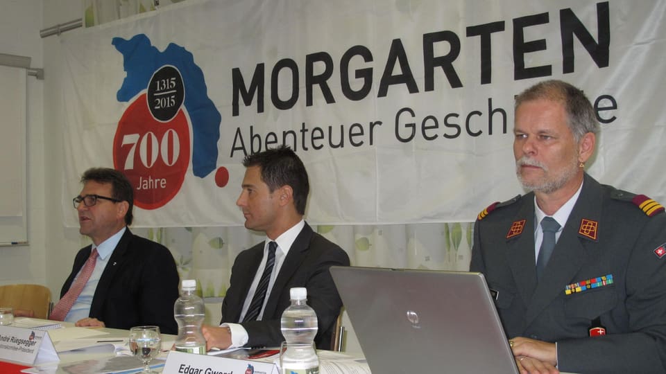 Beat Villiger, André Rüegsegger und Projektleiter Edgar Gwerder (von links) informierten über das Projekt.