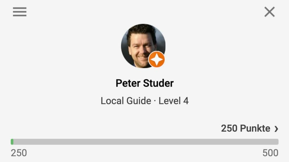 Google-Maps Profil mit Local-Guide Auszeichung.