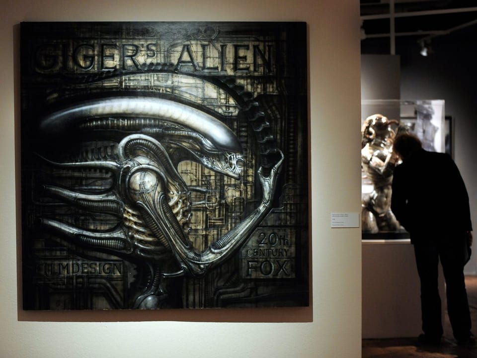 Alien-Bild in einer Ausstellung