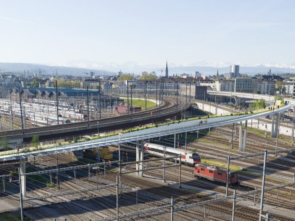 Eine neue Velobrücke verbindet die Stadtkreise 4 und 5 in Zürich.