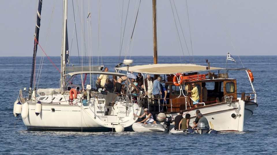 Ein Segelschiff mit pro-palästinensischen Aktivisten an Bord. 