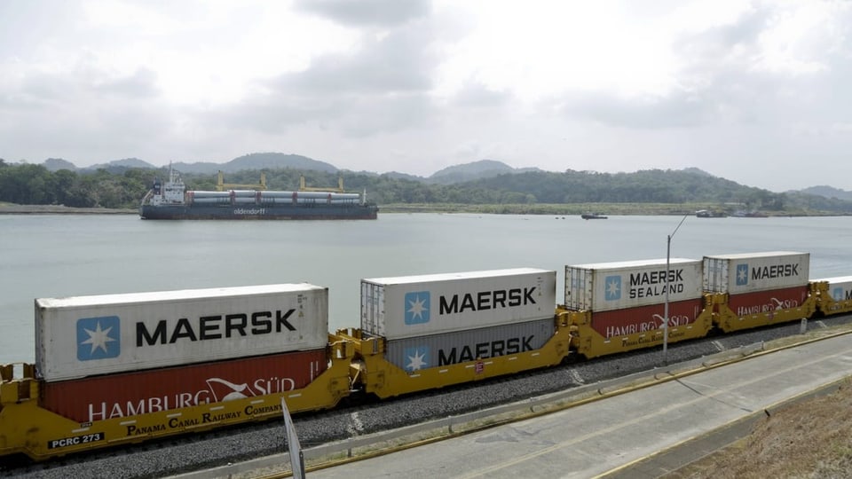 Blick auf Gütertransport am Panama-Kanal, wo China ebenfalls Investitionen plant.