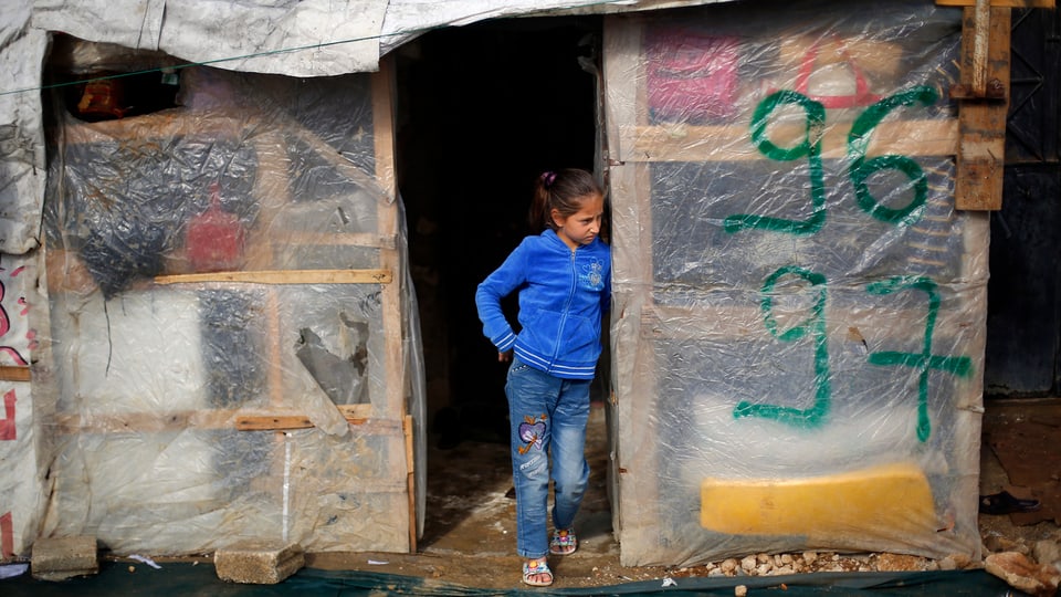 Mädchen in einem syrischen Flüchtlingslager 