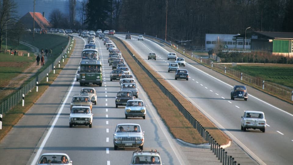 Autobahn in den 1970er-Jahren