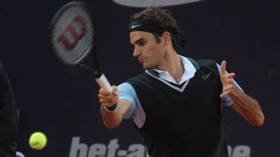 Roger Federer spielte gegen Florian Mayer mit einer Weste.