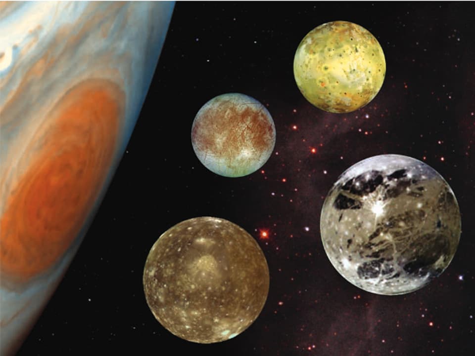 Die vier Monde des Jupiters