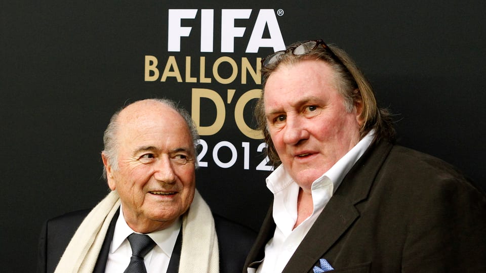 Sepp Blatter und Gérard Depardieu in Zürich.