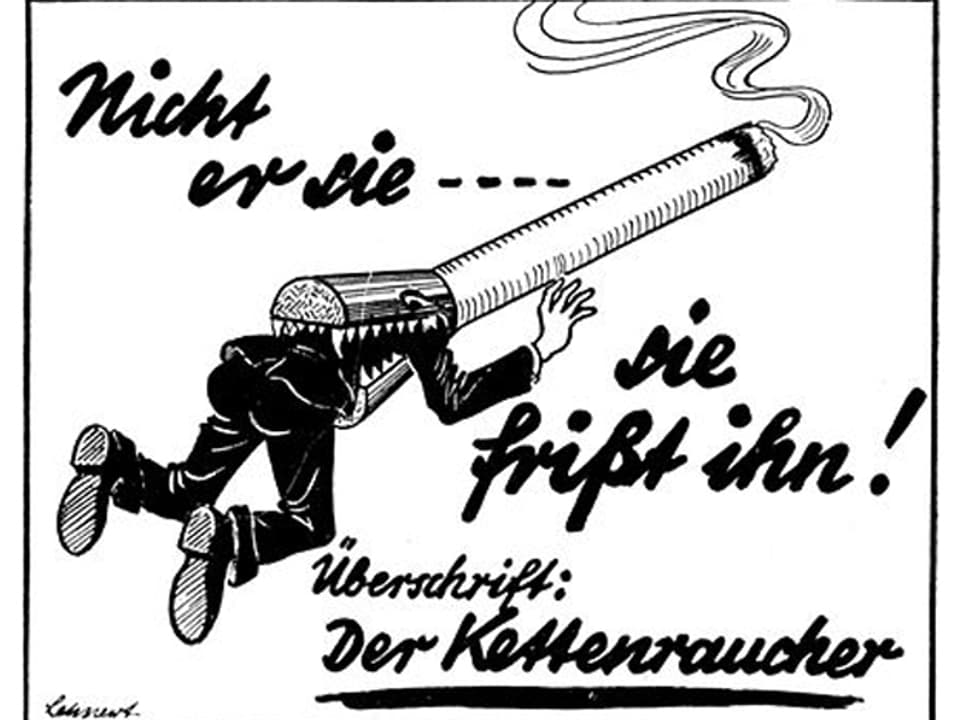 Zeitgenössische Nazi-Propaganda gegen das Rauchen 