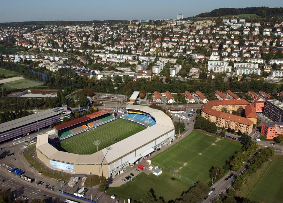 Luftaufnahme des alten Stadions.