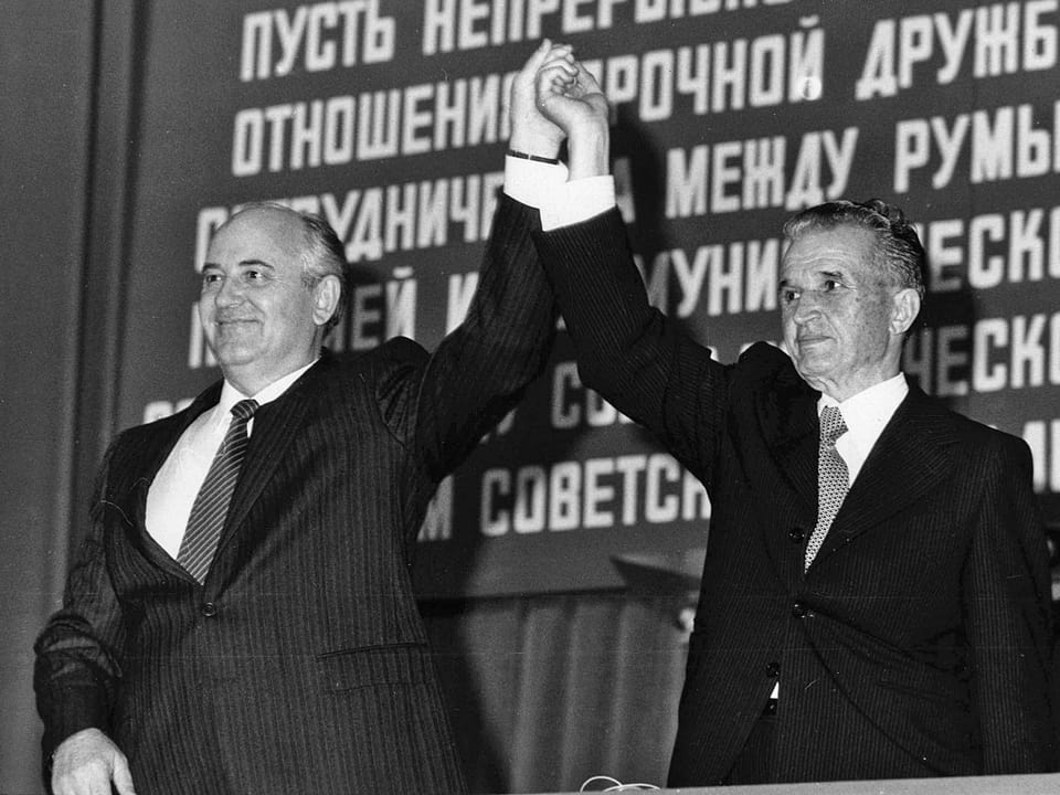 Michael Gorbatschow und Nicolae Ceausescu