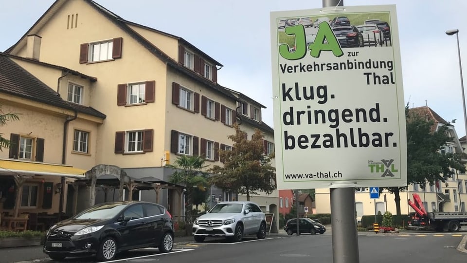 Plakat der Umfahrungs-Befürworter.