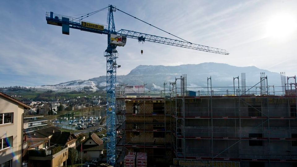 Eine Baustelle in Küssnacht.
