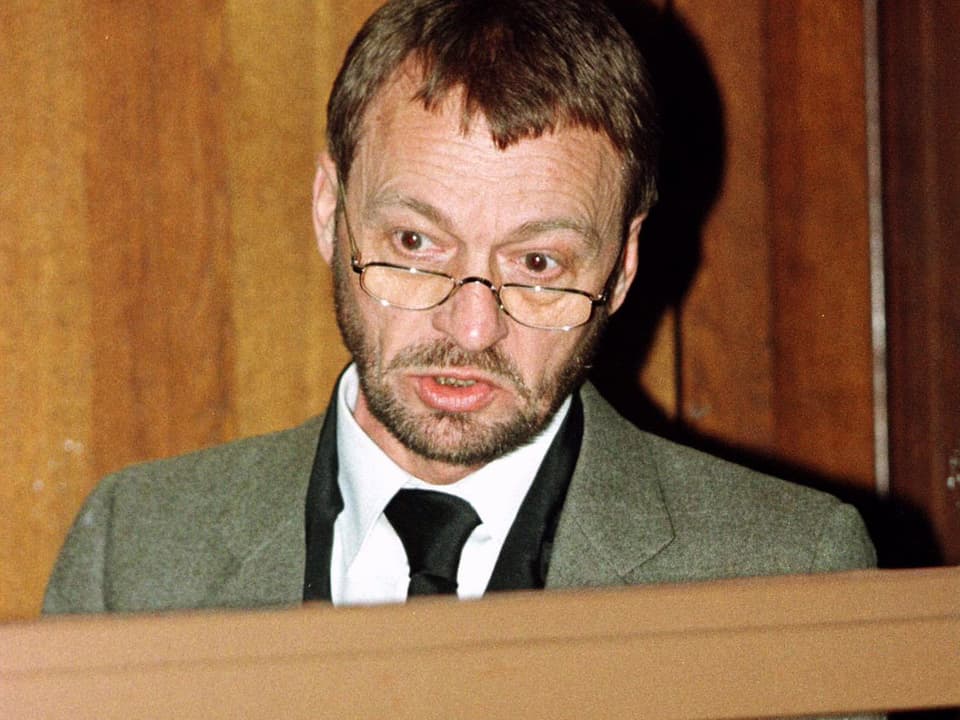 Johannes Weinrich bei einem Gerichtstermin 1996