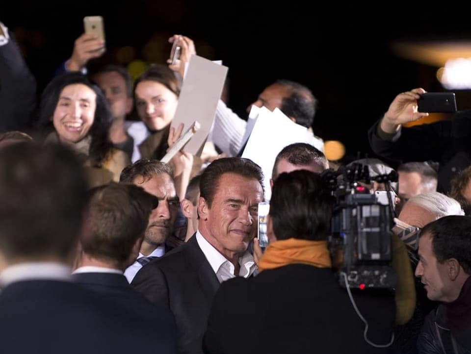 2015 kam Arnold Schwarzenegger nach Zürich und stellte dort den Film «Maggie» vor.