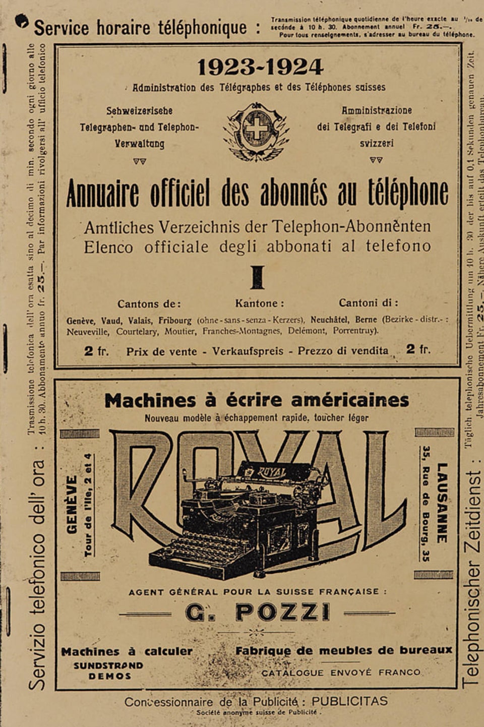Titelblatt eines alten Telefonbuchs.