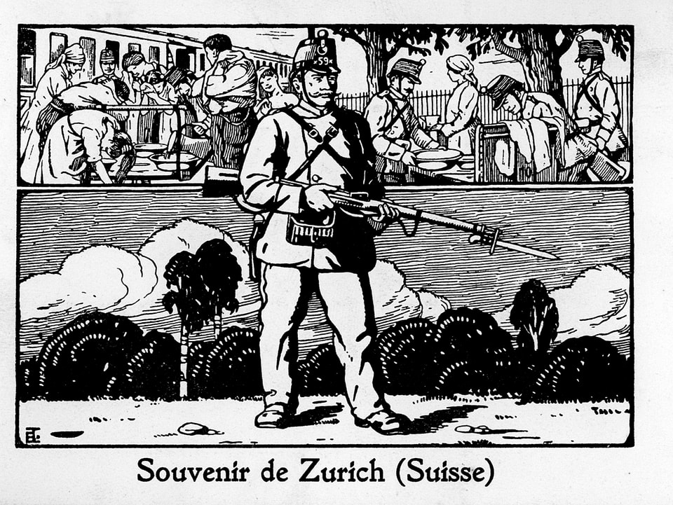 Postkarte «Erinnerung an Zürich». 