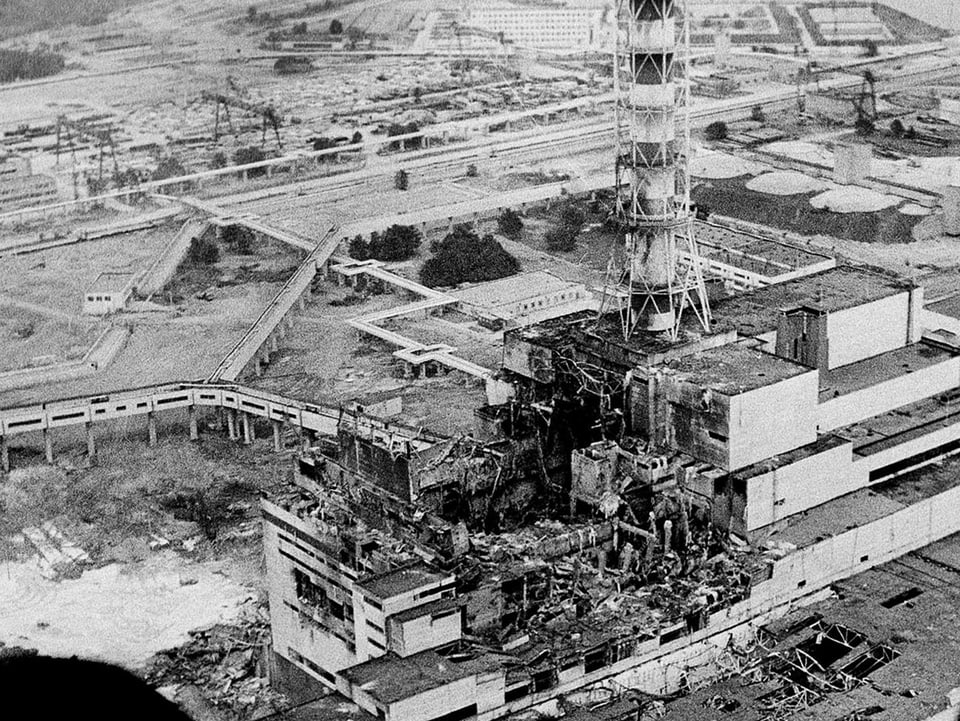 Zerstörter Tschernobyl-Reaktor. 