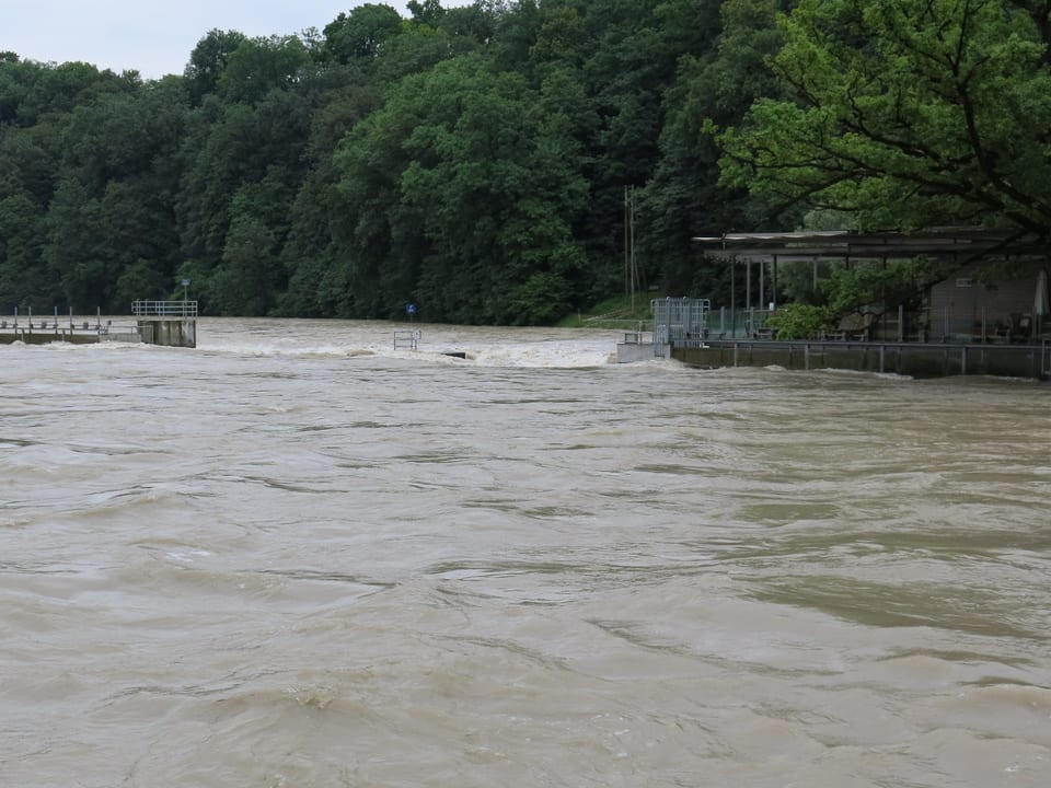 Die Aare teilt sich beim Schwellenmätteli.