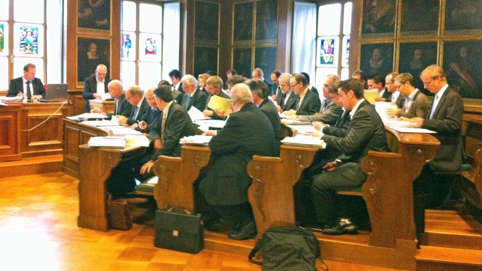 Nidwaldner Landräte bei der Debatte
