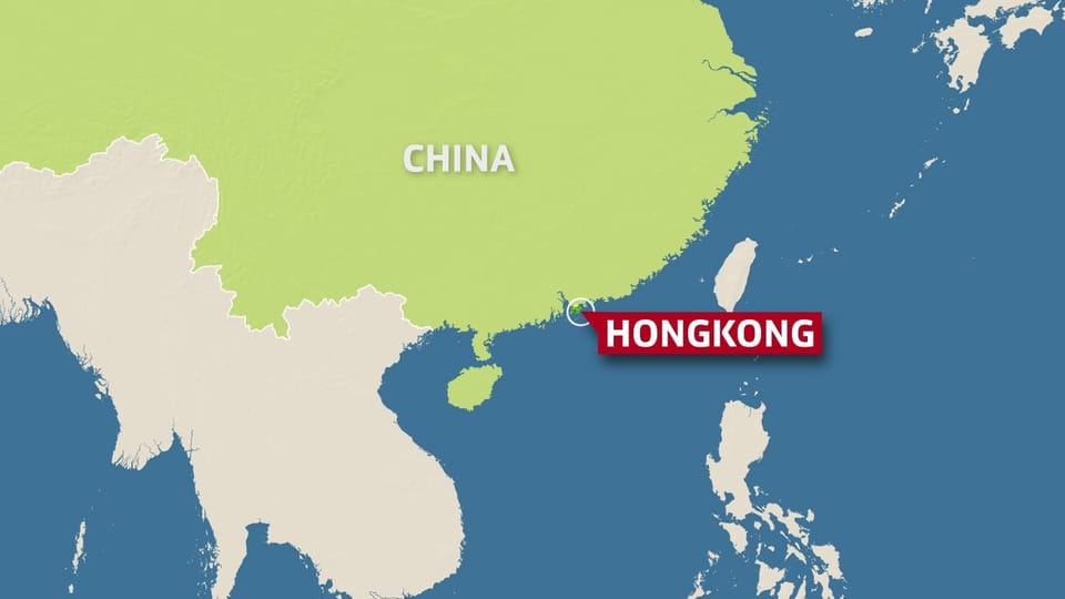 Karte von China und Hongkong