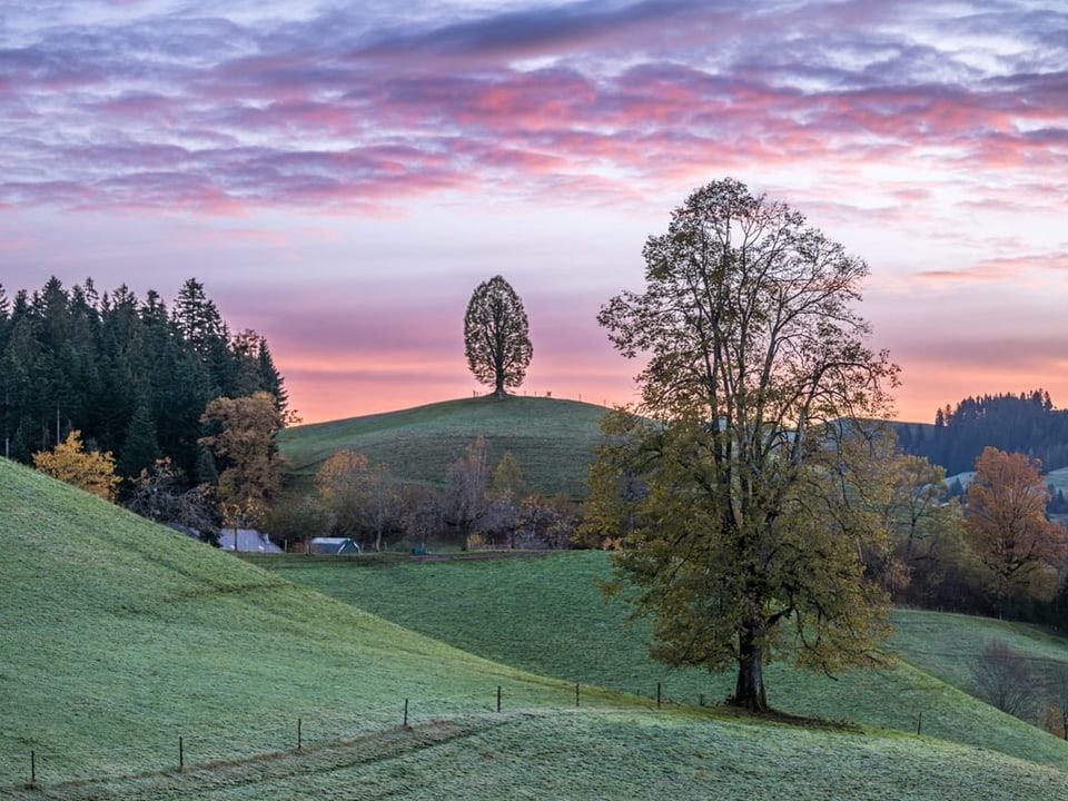 Farbenprächtiger Himmel im Emmental