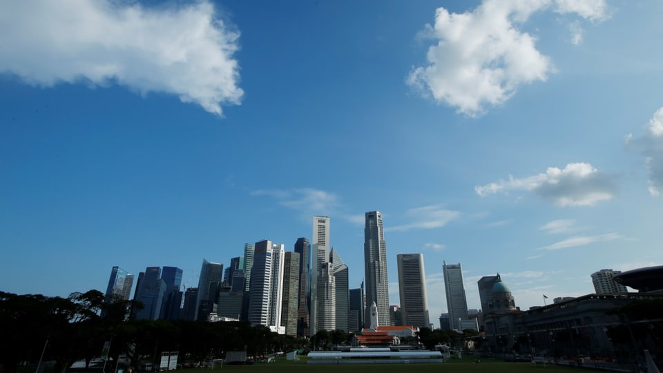 Die Skyline von Singapur.