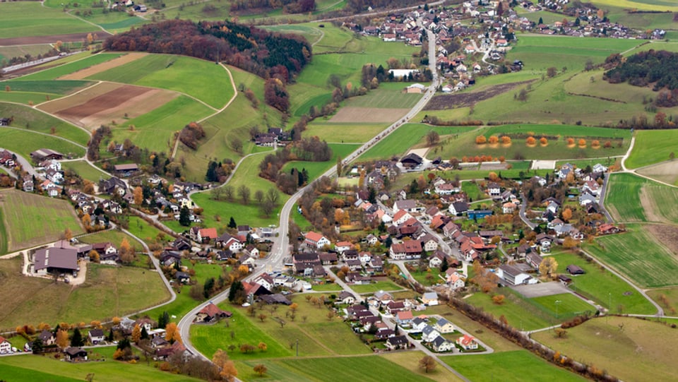 Luftaufnahme der Gemeinde Effingen