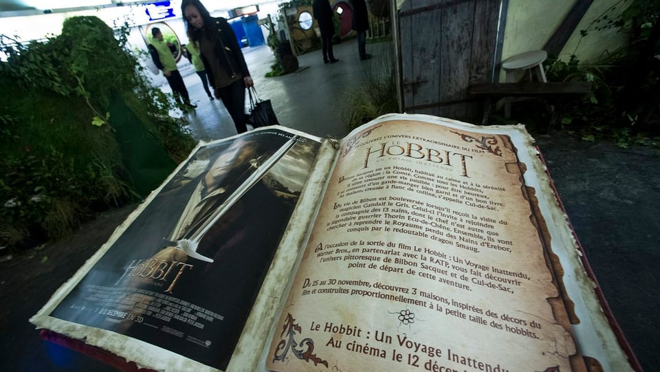 Werbung für den «Hobbit»-Film in der Metro-Station Auber in Paris.