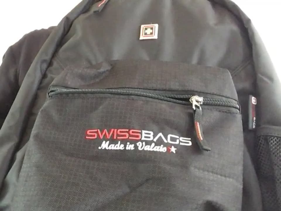Rucksack mit Aufschrift «Made in Valais»