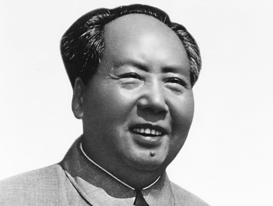 Porträt von Mao Zedong.