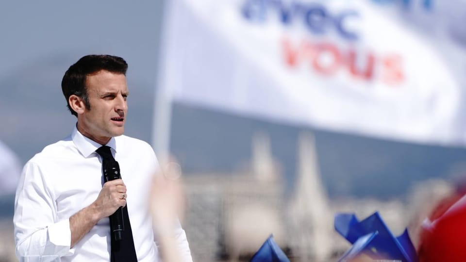 Emmanuel Macron bei einem Wahlanlass am 16. April in Marseille.